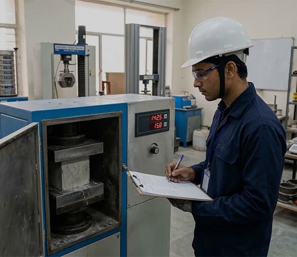 Concrete Cube Compressive Strength Testing